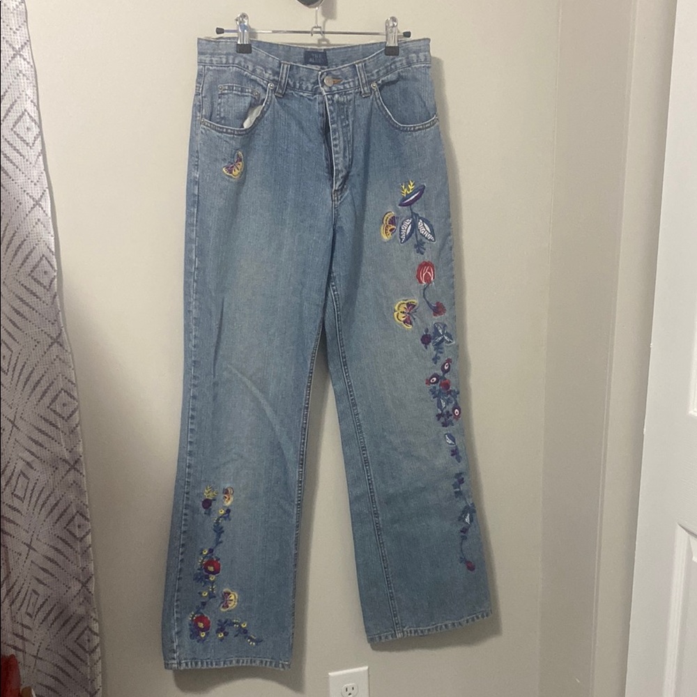 Embroidered Blue Jeans